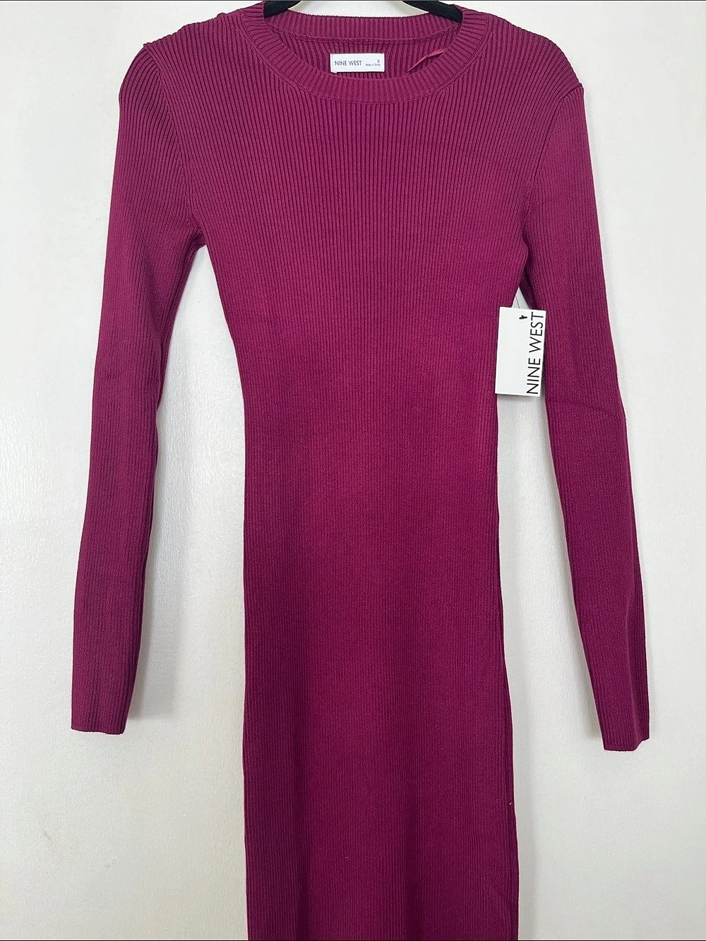 Nine West Ribbed Maxi Dress in Pink Size Small NWT